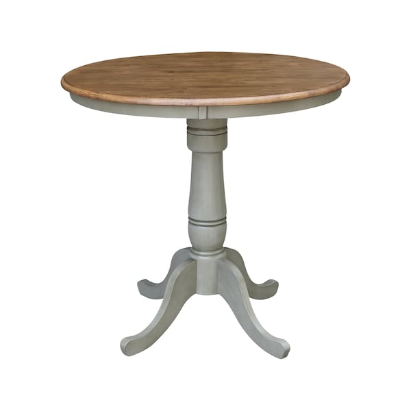 International Concepts Round 36 in Rd Top Pedestal Table, Counter Height, Hickory/Stone, 36 W, 36 L, 35.1 in H, Wood K41-36RT-6B - main